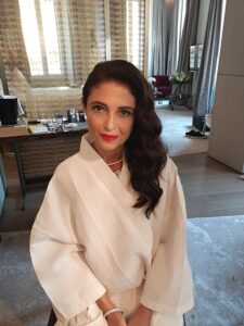 styling Mrs. Noon hair and makeup for Misha Noon wedding in Rome italy 